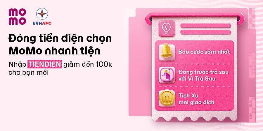 Thanh toán tiền điện hằng tháng, chọn  MoMo nhanh tiện