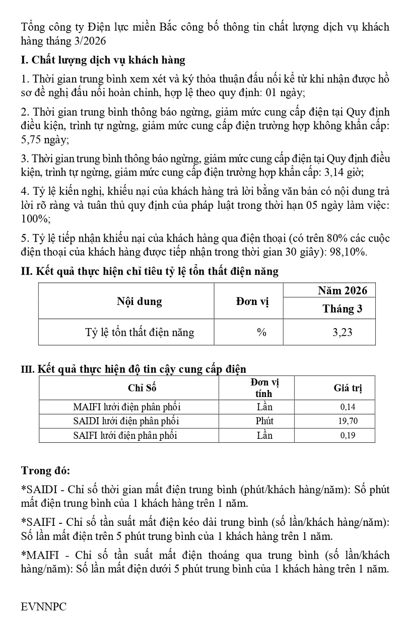 EVNNPC Cong bo thong tin ve chat luong DVKH cua NPC_page-0001